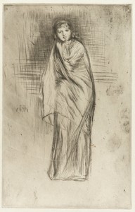 Draped Model by James McNeill Whistler, created 1870, in Drypoint; ink on paper. Download this artwork as a high-resolution wallpaper for desktop, tablet, or mo — Portrait Background
