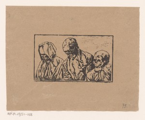 Drie doden by Henri Charles Guérard, created 1856 - 1897, in paper; houtsnede. Download this artwork as a high-resolution wallpaper for desktop, tablet, or mobi — Henri Charles Guérard Wallpaper