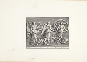 Drie engelen by Pietro Sante Bartoli, created 1645 - 1700, in paper; etching; engraving. Download this artwork as a high-resolution wallpaper for desktop, table — Pietro Sante Bartoli Wallpaper