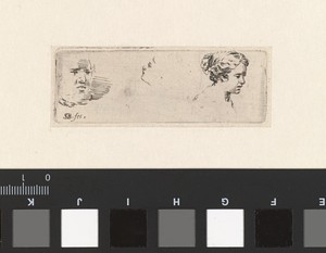 Drie hoofden by Stefano della Bella, created 1620 - 1657, in paper; etching. Download this artwork as a high-resolution wallpaper for desktop, tablet, or mobile — Portrait Background