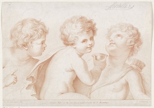 Drie putti by Francesco Bartolozzi, created 1786-01-01, in paper; stipple engraving; etching. Download this artwork as a high-resolution wallpaper for desktop, — Francesco Bartolozzi Wallpaper