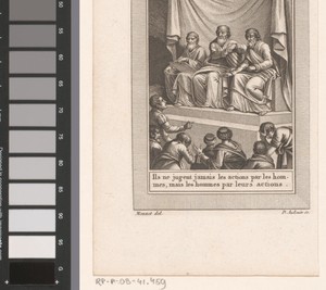 Drie rechters by Pierre Audouin, created 1801, in paper; etching; engraving. Download this artwork as a high-resolution wallpaper for desktop, tablet, or mobile