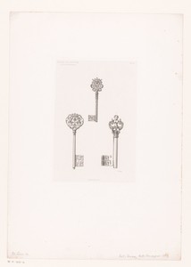 Drie sleutels by Edouard Lièvre, created 1863, in paper; chine collé; etching. Download this artwork as a high-resolution wallpaper for desktop, tablet, or mobi