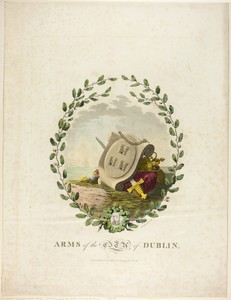 Dublin by James Malton, created published July 1792, in Hand-colored aquatint in black on ivory wove paper. Download this artwork as a high-resolution wallpaper — Illustration Wallpaper