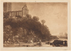 Dumblain Abbey by Thomas Goff Lupton, created published 1816, in etching and mezzotint. Download this artwork as a high-resolution wallpaper for desktop, tablet — Thomas Goff Lupton Wallpaper