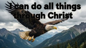 Inspirerende bakgrunnsbilde av en ørn med verset Filipperne 4:13.