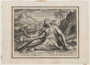 Earth by Johann Sadeler (I), created 1587, in engraving on laid paper. Download this artwork as a high-resolution wallpaper for desktop, tablet, or mobile. — Johann Sadeler (I) Wallpaper