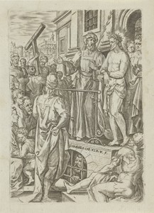 Ecce Homo by Johannes Wierix, created 1583, in paper; engraving. Download this artwork as a high-resolution wallpaper for desktop, tablet, or mobile. — Painting Picture