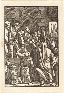 Ecce Homo by Albrecht Altdorfer, created c. 1513, in woodcut on laid paper. Download this artwork as a high-resolution wallpaper for desktop, tablet, or mobile. — Albrecht Altdorfer Wallpaper