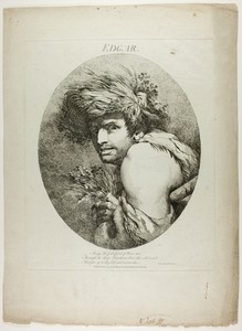 Edgar by John Hamilton Mortimer, created 1775, in Etching on ivory laid paper. Download this artwork as a high-resolution wallpaper for desktop, tablet, or mobi — Illustration Wallpaper
