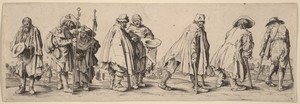Eight Beggars by Wenceslaus Hollar, created 1630, in etching on laid paper. Download this artwork as a high-resolution wallpaper for desktop, tablet, or mobile.