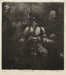 Electrocution by George Bellows, created 1917, in lithograph. Download this artwork as a high-resolution wallpaper for desktop, tablet, or mobile. — George Bellows Wallpaper