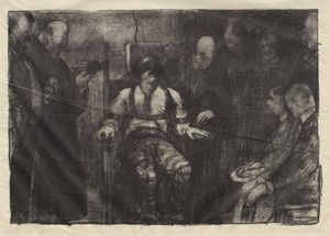Electrocution, first state by George Bellows, created 1917, in lithograph. Download this artwork as a high-resolution wallpaper for desktop, tablet, or mobile. — George Bellows Wallpaper