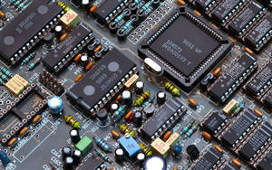 Close-up of a complex circuit board with various electronic components.