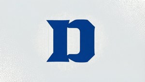 Minimalistisk Duke Blue Devils initial D med subtilt prickmönster.