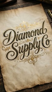 Calligraphy Diamond Supply Co tekst achtergrond