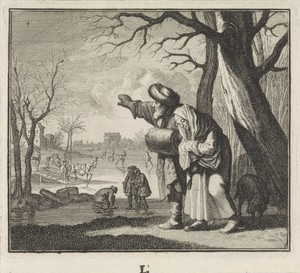 Embleem: winter by Caspar Luyken, created c. 1700, in paper; etching. Download this artwork as a high-resolution wallpaper for desktop, tablet, or mobile. — Abstract Background