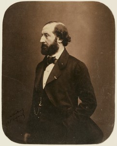 Émile Augier by Nadar [Gaspard Félix Tournachon], created about August 1857. Download this artwork as a high-resolution wallpaper for desktop, tablet, or mobile — Art Picture