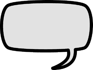 Gray speech bubble icon with black outline and tail — Comic Cloud PNG