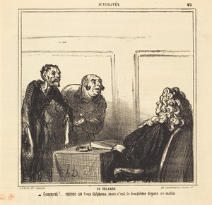 En Irlande by Honoré Daumier, in lithograph on newsprint. Download this artwork as a high-resolution wallpaper for desktop, tablet, or mobile. — Art Picture
