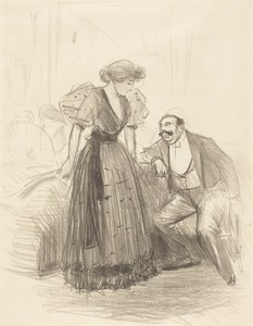En soirée (At an Evening Party) by Jean-Louis Forain, created c. 1896, in lithograph on wove Arches vellum paper. Download this artwork as a high-resolution wal — Jean-Louis Forain Wallpaper