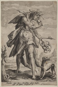 Envy by Jacob Matham, created c. 1587, in engraving on laid paper. Download this artwork as a high-resolution wallpaper for desktop, tablet, or mobile. — Art Picture