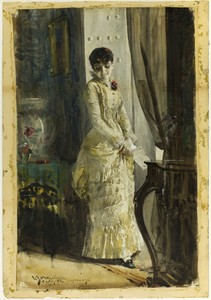 Esperanza by Anders Zorn, created 1882, in Watercolor, over traces of graphite, on paper. Download this artwork as a high-resolution wallpaper for desktop, tabl — Illustration Background