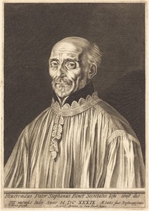Etienne Binet by Michel Lasne, in engraving on laid paper. Download this artwork as a high-resolution wallpaper for desktop, tablet, or mobile. — Michel Lasne Wallpaper