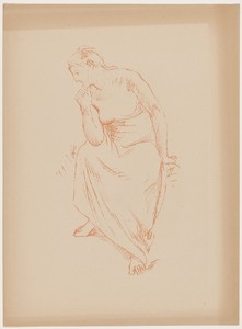 Etude by Pierre Puvis de Chavannes, created 1895, in lithograph in red on wove paper. Download this artwork as a high-resolution wallpaper for desktop, tablet, — Pierre Puvis de Chavannes Wallpaper