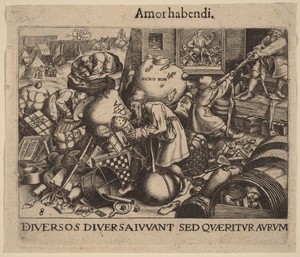 Everyman by Johann Theodor de Bry, in engraving. Download this artwork as a high-resolution wallpaper for desktop, tablet, or mobile. — Johann Theodor de Bry Wallpaper