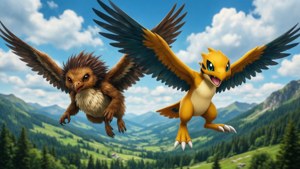 Taillow und Swellow fliegen zusammen