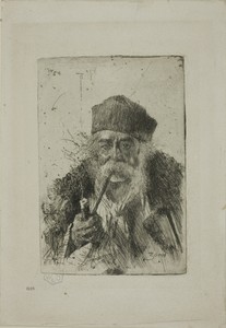 Executioner from Siebenbürgen by Anders Zorn, created 1885, in Etching on ivory wove paper mounted on gray paper. Download this artwork as a high-resolution wal — Illustration Wallpaper