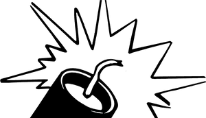 Ein weißer Linienvogel mit einem explosiven Ausbruch dahinter auf schwarzem Hintergrund. — Firecrackers Wallpaper
