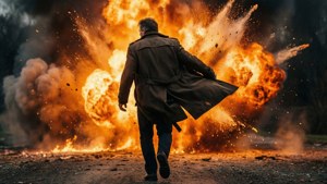 Re-l går bort från en massiv explosion