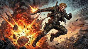 Jayce springt mitten in einer massiven Explosion in Aktion.