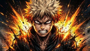 Bakugo utlöser en explosion med intens ilska.