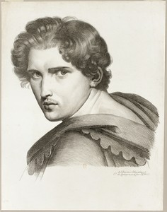 Expressive Head by comte de Charles Philibert Lasteyrie du Saillant, created 1816/18, in Lithograph in black on ivory wove paper. Download this artwork as a hig — Illustration Wallpaper