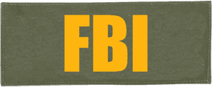 FBI patch with bold yellow letters on olive green fabric. — Fbi PNG