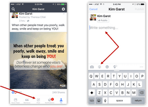 To side-by-side Facebook-app-skærme med røde pile, der fremhæver UI-elementer. — Sociale Medier Wallpapers