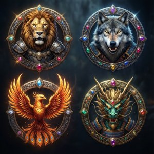 For Honor-fractiesymbolen in een gloeiende sierlijke cirkel.