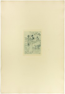 Fairy Tale by Heinrich Vogeler, created 1895, in Etching with light blue ink on cream wove paper. Download this artwork as a high-resolution wallpaper for deskt — Heinrich Vogeler Wallpaper