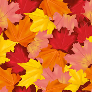 Fall leaves in red orange and yellow create a vibrant seasonal pattern. — Fall Leaves Background