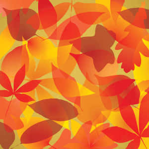 Abstract pattern of overlapping autumn leaves in warm red orange and yellow tones. — Fall Leaf Background