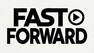 Fed typografi med hurtig fremad-ikon.