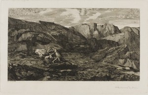 Fear by Odilon Redon, created 1866, in Etching on ivory wove paper. Download this artwork as a high-resolution wallpaper for desktop, tablet, or mobile. — Odilon Redon Wallpaper