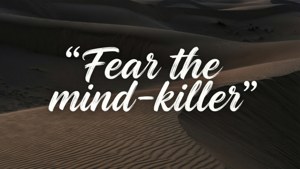 Sfondo tipografico con citazione di Dune.
