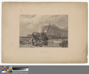 Fécamp by John Cousen, in Line engraving on medium, slightly textured, cream wove paper. Download this artwork as a high-resolution wallpaper for desktop, table — Art Picture