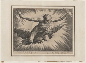 Fire by Johann Sadeler (I), created 1587, in engraving on laid paper. Download this artwork as a high-resolution wallpaper for desktop, tablet, or mobile. — Johann Sadeler (I) Wallpaper