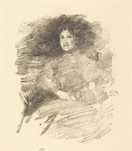 Firelight by James McNeill Whistler, created 1896, in lithograph in black on laid paper. Download this artwork as a high-resolution wallpaper for desktop, table — Art Picture