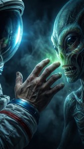 Et anspændt og følelsesladet øjeblik af første kontakt mellem menneske og alien